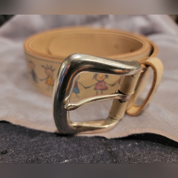 Vintage Little Children Holding Hands Design Belt, Made in the USA, SZ XL - Picture 2 of 9